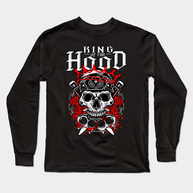 King of the hood Long Sleeve T-Shirt by Justicio Designs